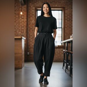 Luzifer Berlin Aladin Pants – 100% Linen Drop-Crotch Genie Trousers (XS)